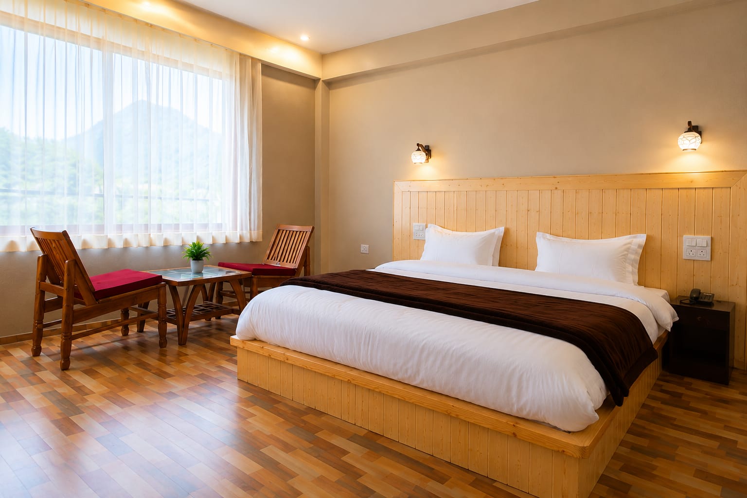 A comfortable bedroom with traditional touches, a peaceful retreat.