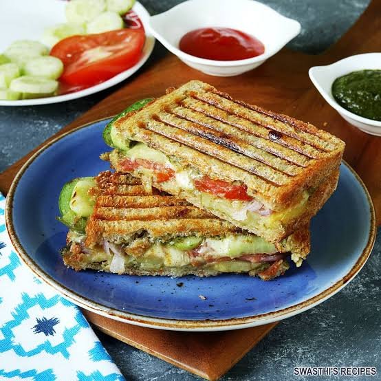 Vegetable, Cheese Grilled Sandwich