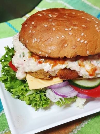 Veg Cheese Burger / Aloo Channa Chat